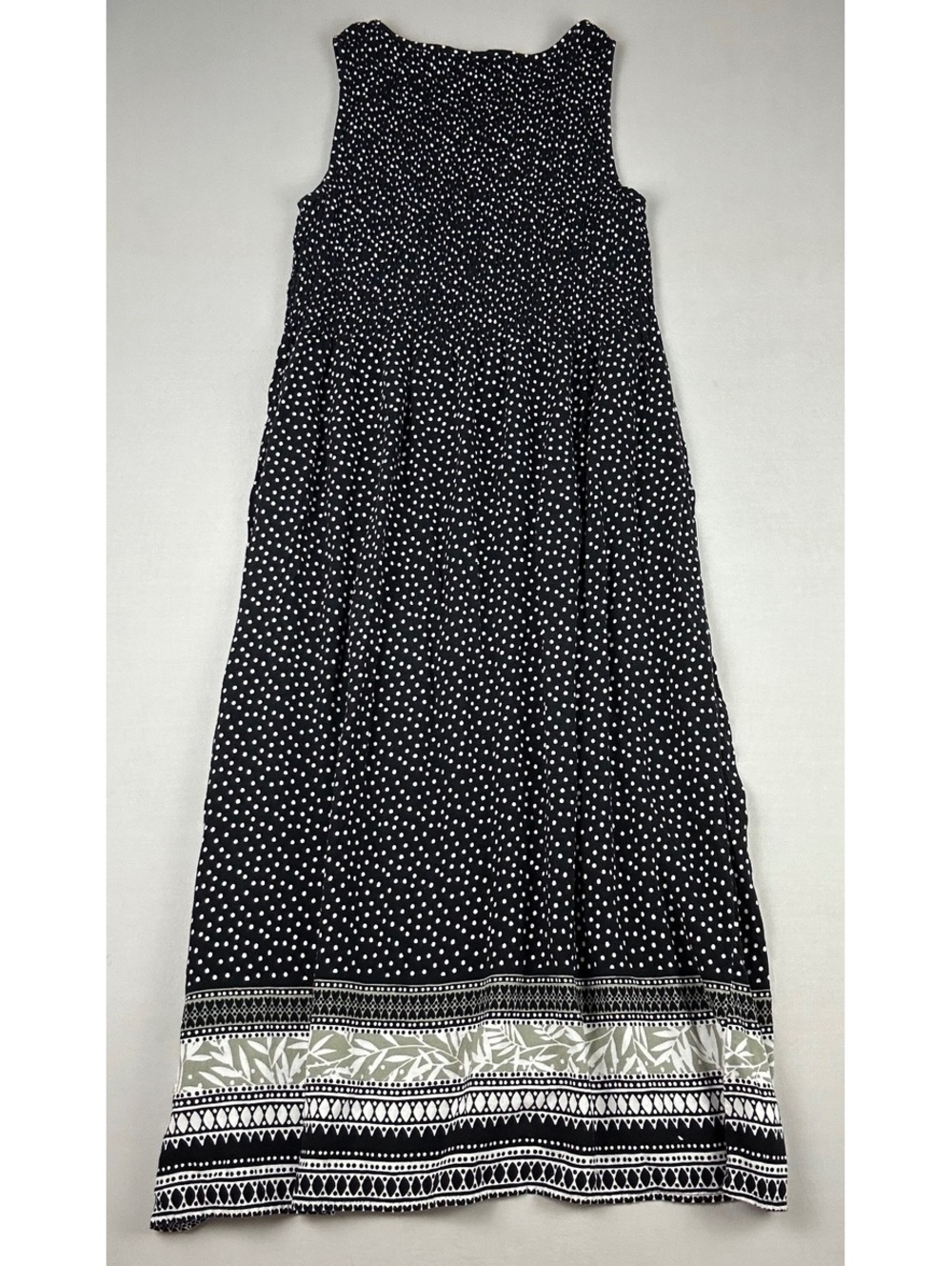 Croft&Barrow Black & White Polka Dot Scoop-neck Mid-Length Dress in Women Size M